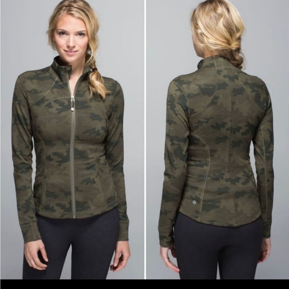 Lululemon Forme Jacket *CuffinsSavasana Camo 20cm Fatigue Green SZ 8